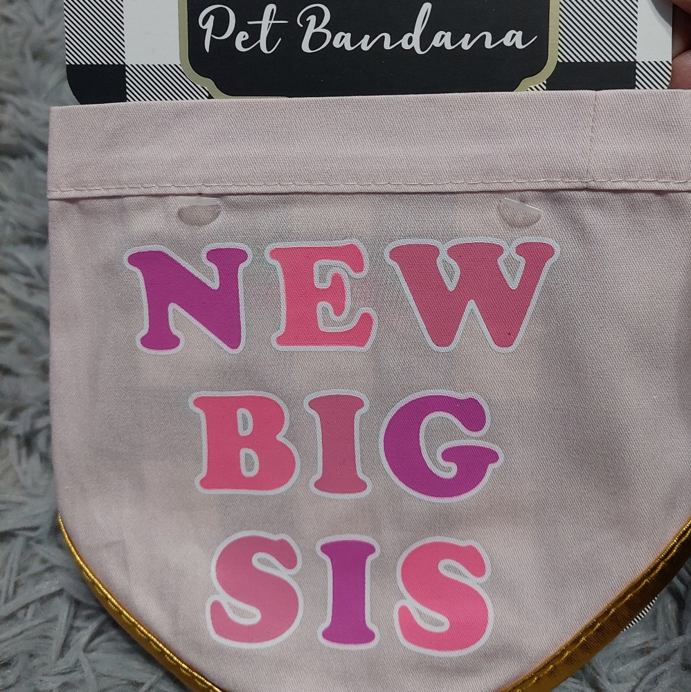 Pet Bandana Annoucing New Big Sis status Size S/M NWT
